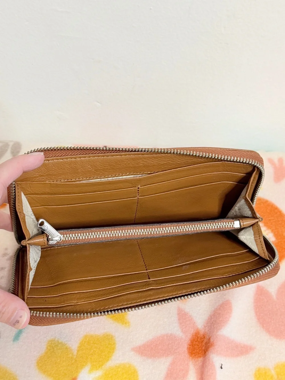 Ralph Lauren Brown Leather Zip Wallet